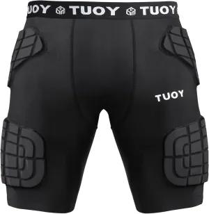 TUOY Adult Padded Compression Shorts 5-Pad Football Girdle Hip Thigh Protector