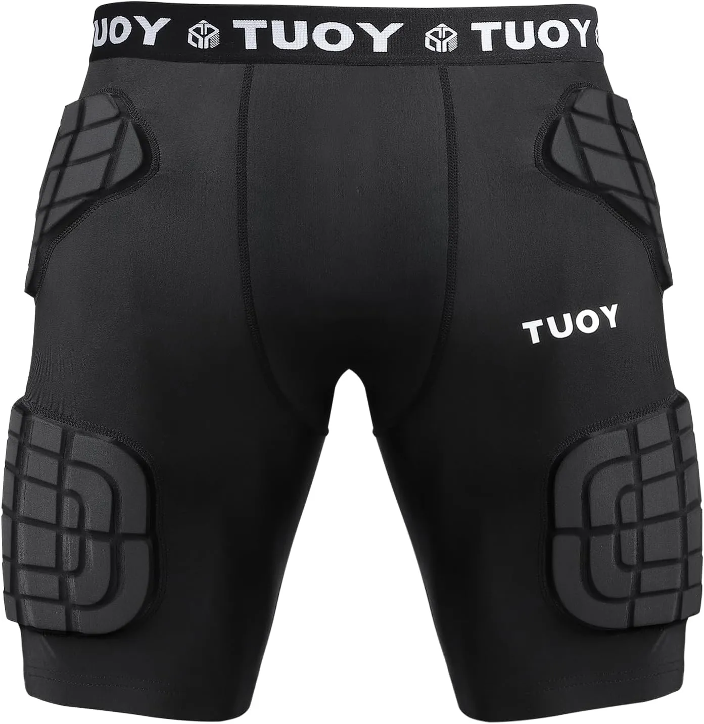 TUOY Adult Padded Compression Shorts 5-Pad Football Girdle Hip Thigh Protector