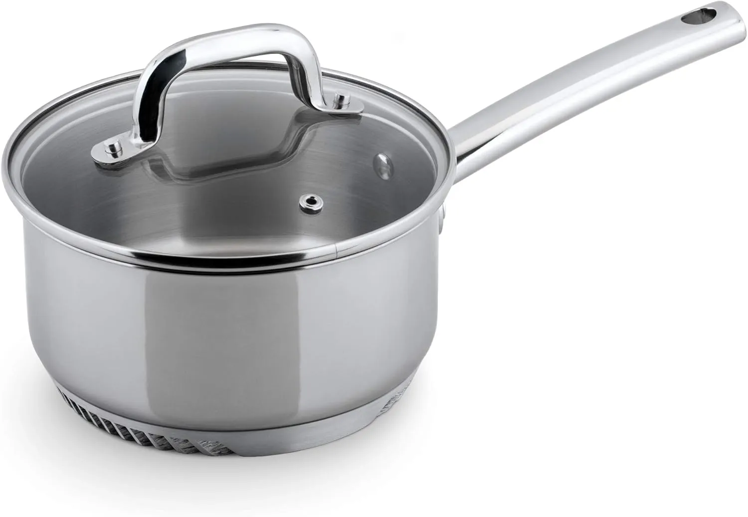 Turbo Pot® FreshAir™ Rapid Boil Stainless Steel 2 qt. Sauce Pan, time-and-energy saving cookware for gas stove Metallic