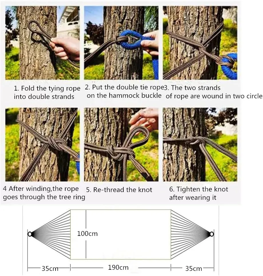 Two-Person Canvas Fabric Hammock with Travel Bag - Ideal for Outdoor and Indoor Use in Patios and Backyards
