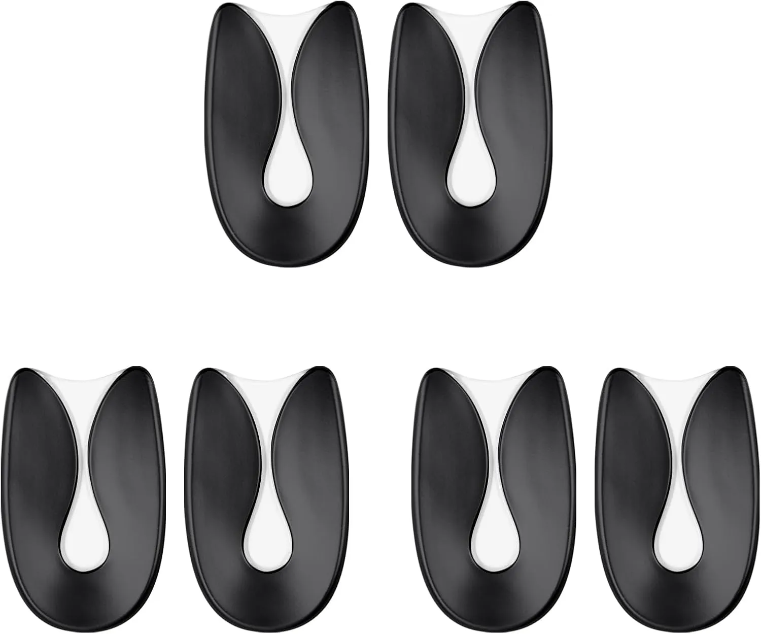 U-Shaped Heel Pad Gel Soft Sports Shock Absorbing Half Size Insoles Heel Non-Slip Self-Adhesive Heel Pads 3 Pairs L