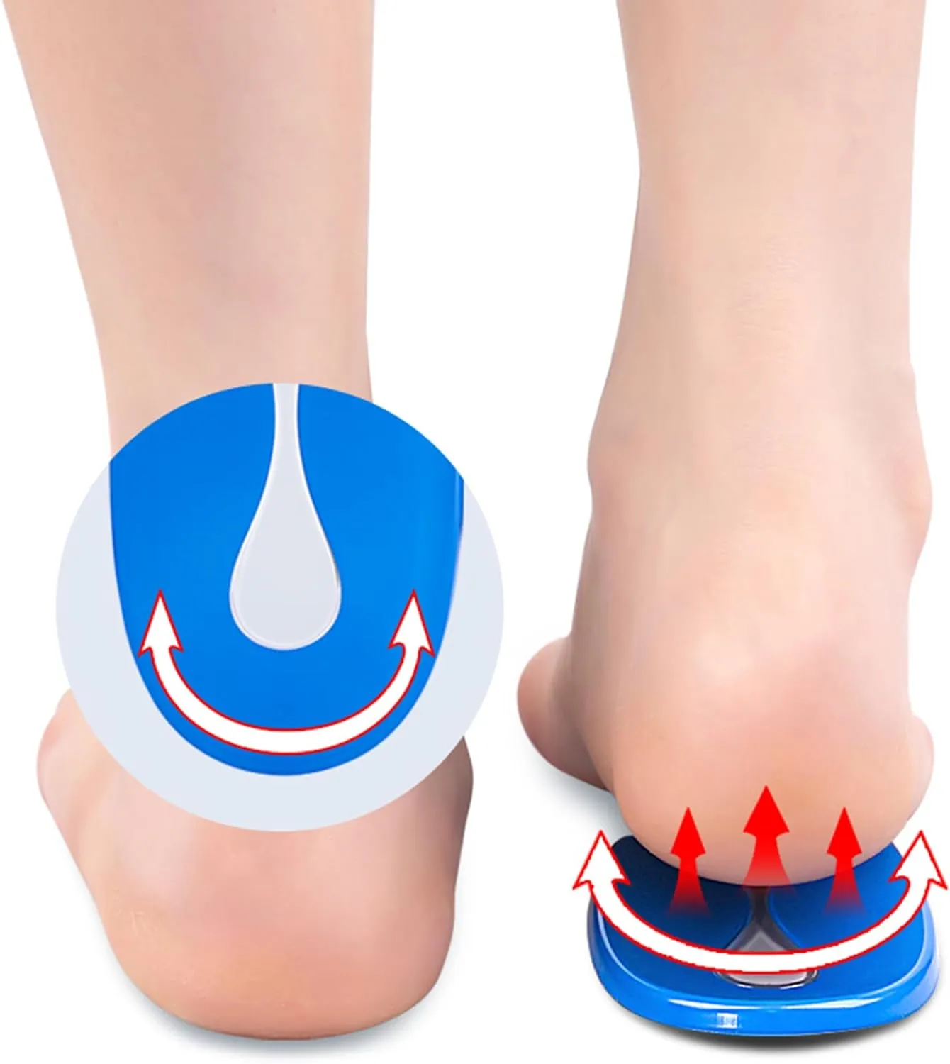 U-Shaped Heel Pad Gel Soft Sports Shock Absorbing Half Size Insoles Heel Non-Slip Self-Adhesive Heel Pads 3 Pairs L