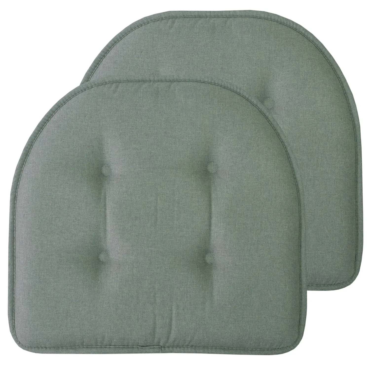 U-Shaped Memory Foam No Slip Back 16 X 16 Chair Pad Cushion 2 Pack - Scuba