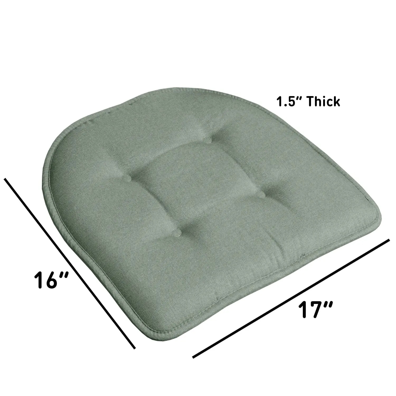 U-Shaped Memory Foam No Slip Back 16 X 16 Chair Pad Cushion 2 Pack - Scuba