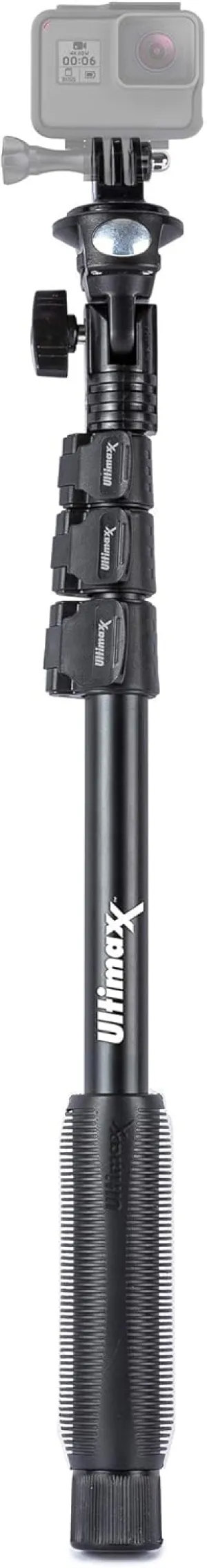 Ultimaxx 48″ Aluminum Monopod with GoPro Compatible Adapter, Cell Phone Holder and Carrying Bag - Telescopic Hiking Pole Camera Mount and Accessories