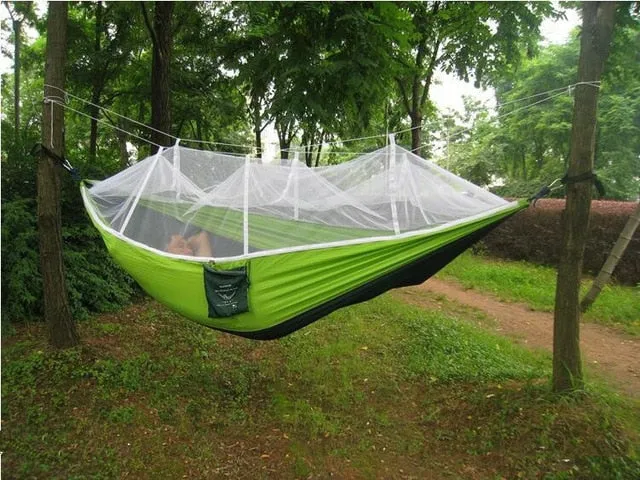 Ultralight Outdoor Camping Hunting Mosquito Net Parachute Hammock 2 Person Flyknit Hamaca Garden Hamak Hanging Bed Leisure Hamac