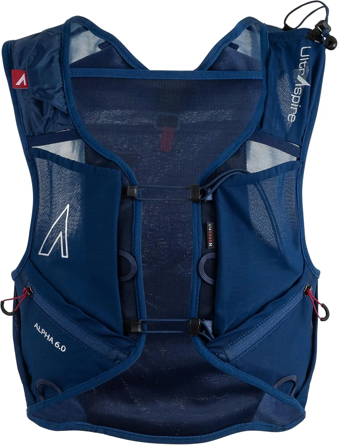 UltrAspire Alpha Unisex Race Vest Hydration Pack - 6 Liter and 9 pockets Running Vest w/Fluid Capacity 2L Reservoir, 2 x 550 mL UltraFlask, and 2 x 500 mL Softflasks (Sold Separately Unless Specified)