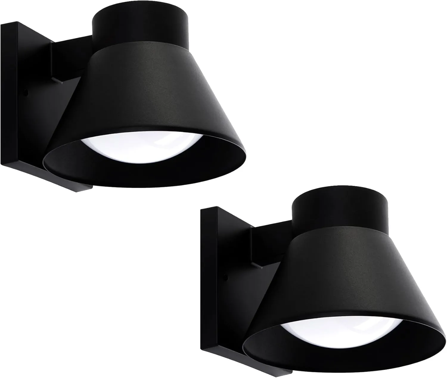 UME 2 Pack LED Outdoor Wall Light Fixtures, Black Front Porch Lights Wall Mount Lighting, Exterior Waterproof Wall Lantern Light Fixture Anti-Rust Farmhouse Wall Sconce for Patio, Doorway, Garage