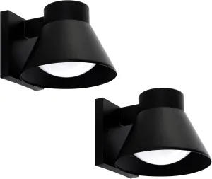UME 2 Pack LED Outdoor Wall Light Fixtures, Black Front Porch Lights Wall Mount Lighting, Exterior Waterproof Wall Lantern Light Fixture Anti-Rust Farmhouse Wall Sconce for Patio, Doorway, Garage
