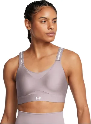 Under Armour Womens Infinity High Impact Sports Bra, (016) Tetra Gray / / White, Medium D-DD