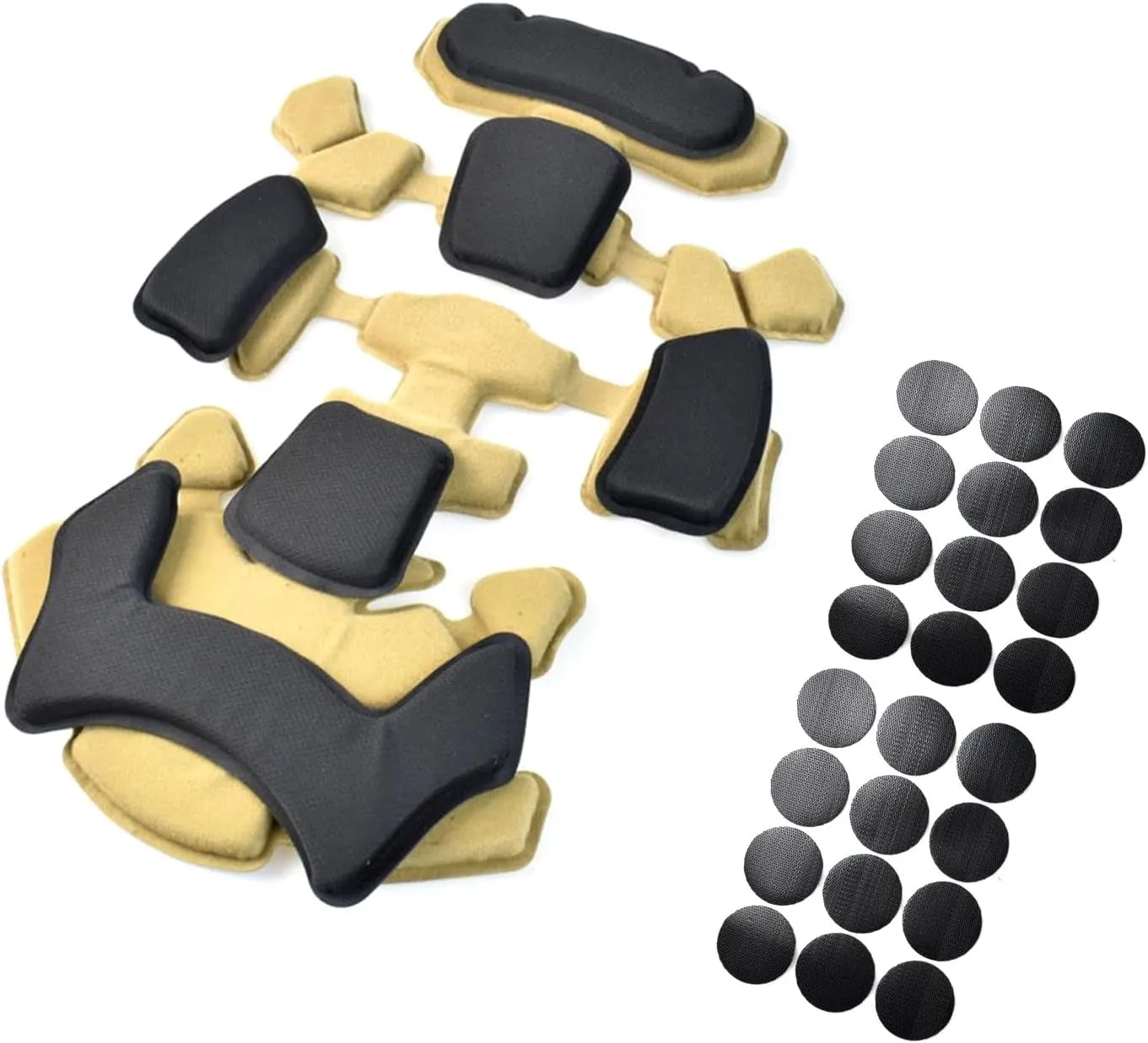Universal Memory Foam Pad Protective Mat Helmet Padding Kit Tactical Fast Airsoft Helmet Pads Set Military Helmet Replacement Foam Padding Kits Accessories Mats (Tan)