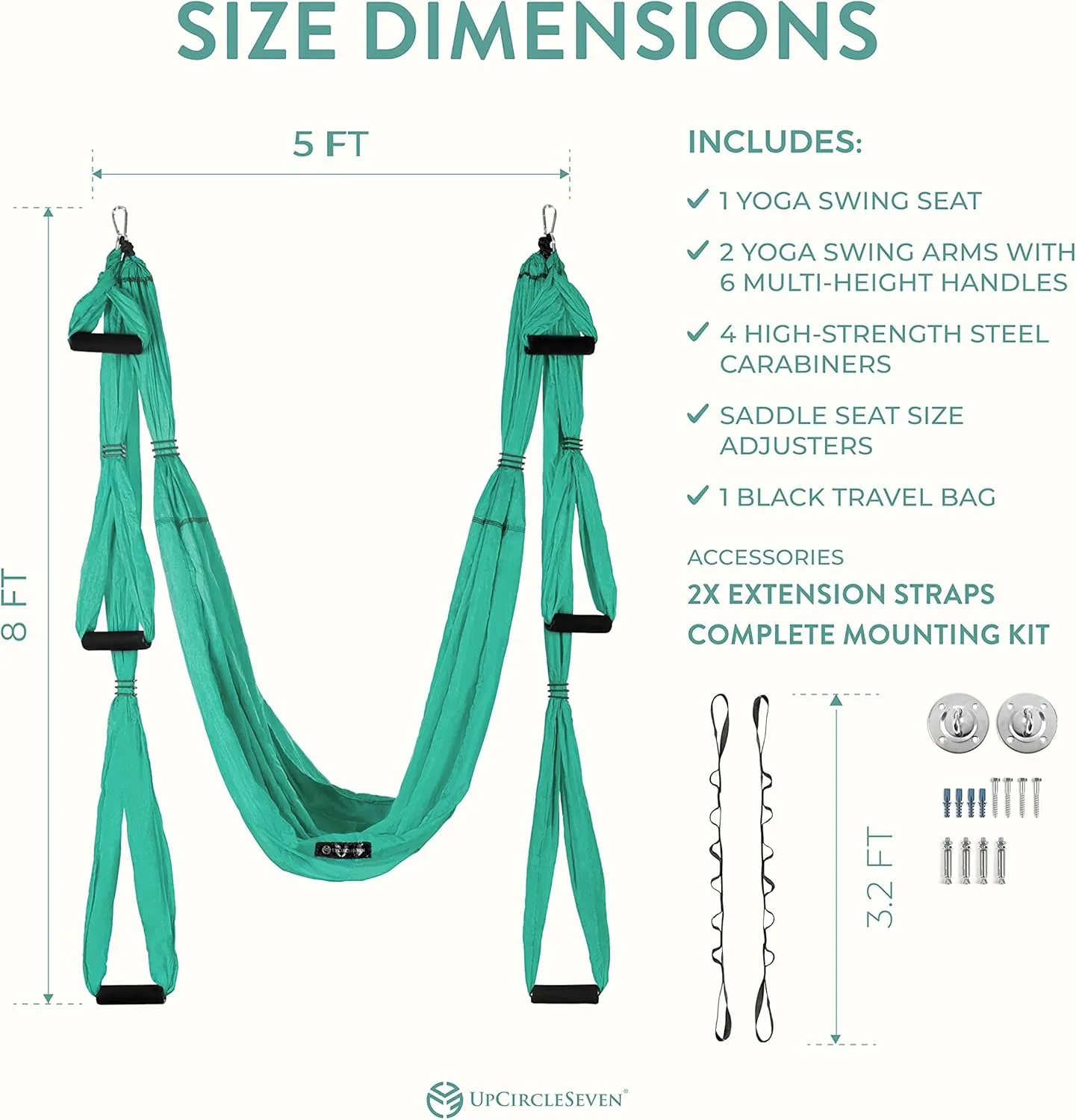 UpCircleSeven Aerial Yoga Swing Set Ceiling Mount Accessories