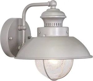 VAXCEL Harwich Brushed Nickel 1 Light Nickel Coastal Barn Dome Outdoor Wall Lantern