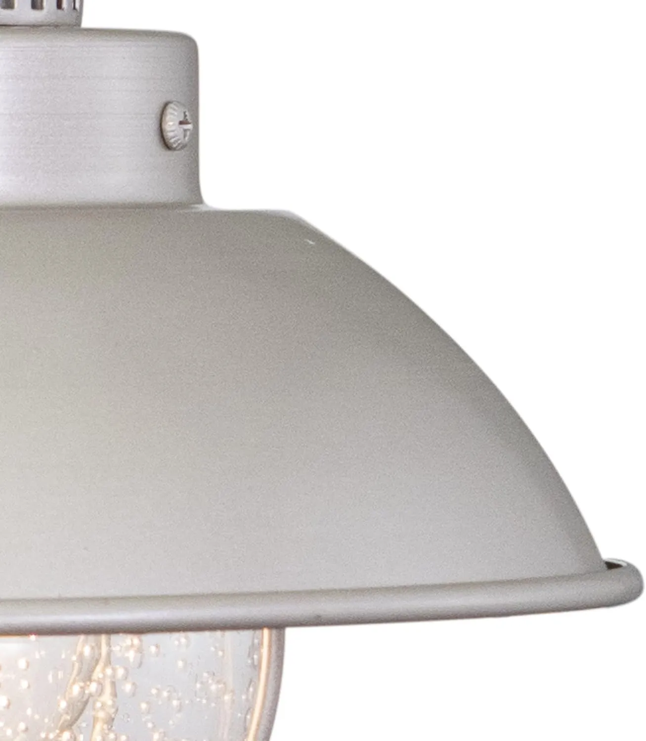VAXCEL Harwich Brushed Nickel 1 Light Nickel Coastal Barn Dome Outdoor Wall Lantern