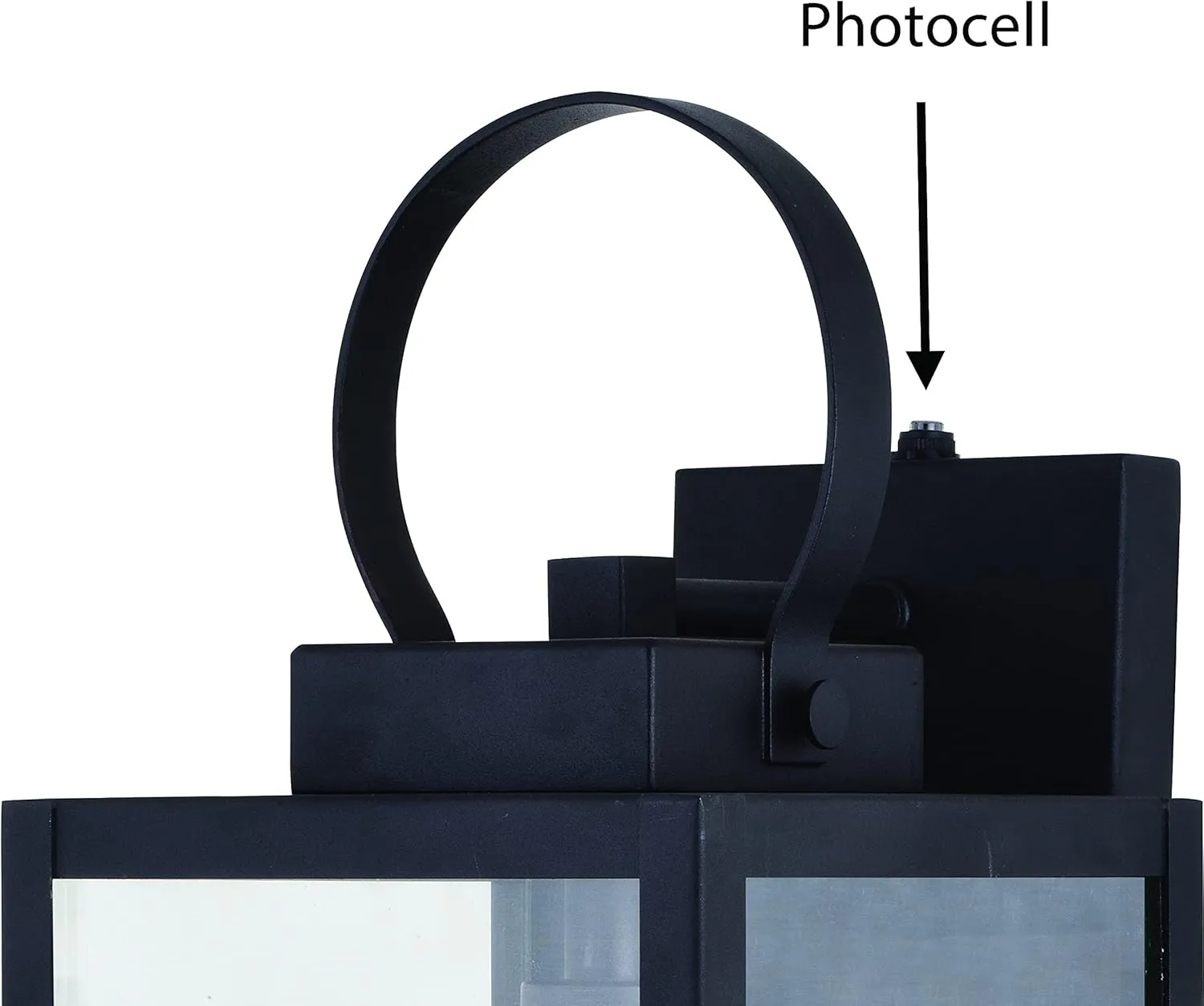 VAXCEL Medinah 7-in. W 1 Light Dusk to Dawn Black Outdoor Wall Lantern Clear Glass