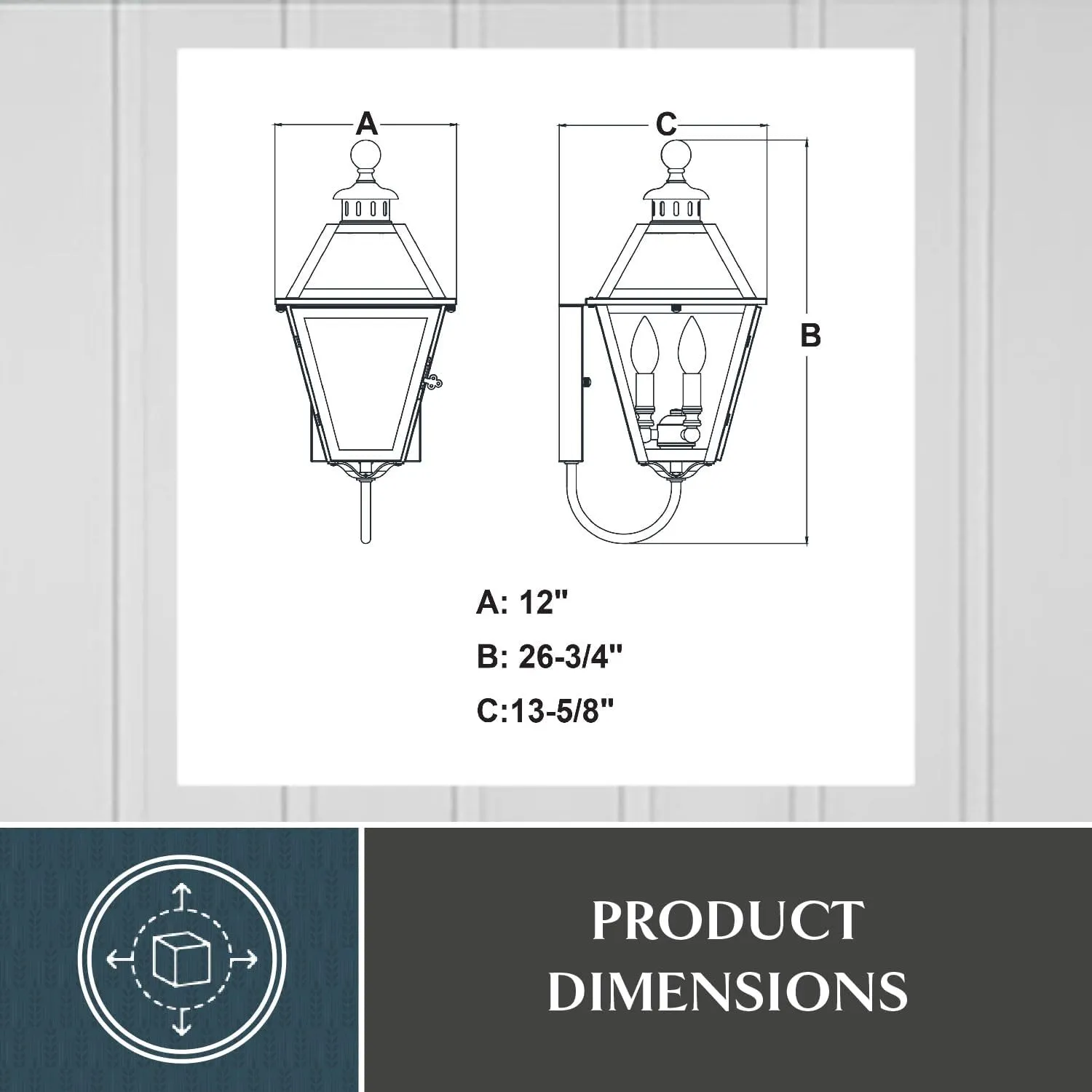 VAXCEL Nottingham 3 Light Black Empire Outdoor Wall Lantern Clear Glass
