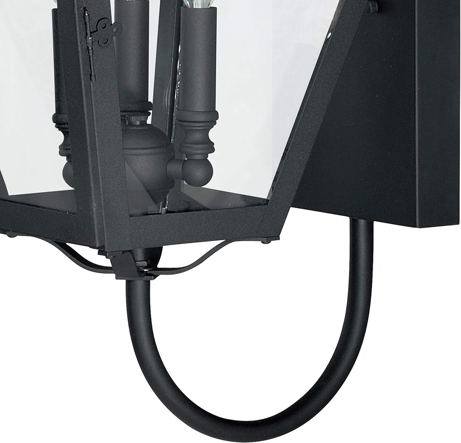 VAXCEL Nottingham 3 Light Black Empire Outdoor Wall Lantern Clear Glass