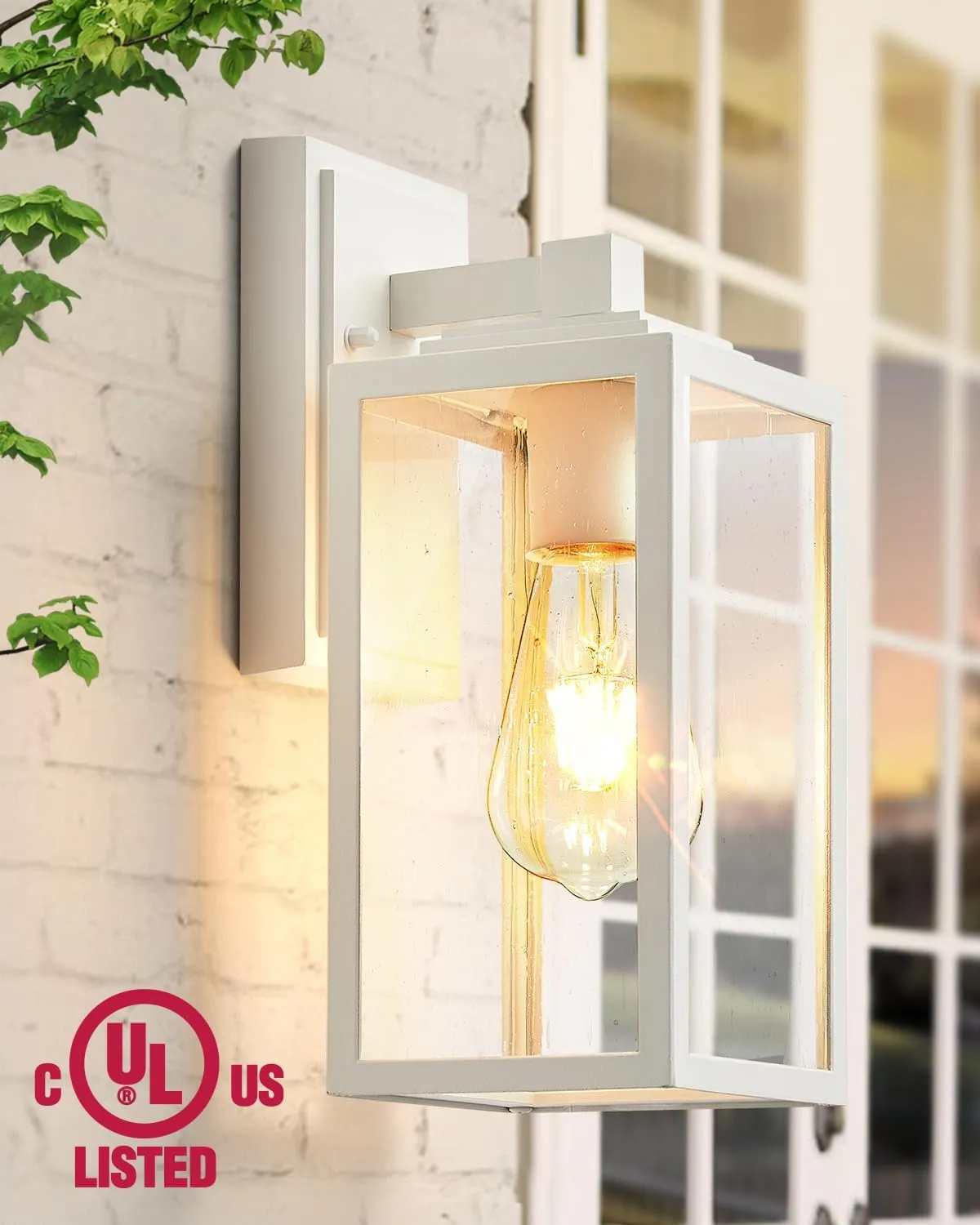 VIANIS 2 Pack Outdoor Light Fixture, White Outside Wall Lighting Lantern, Anti-Rust Porch Lights Outdoor, 100% Aluminum Exterior Lights for House, Patio, Doorway