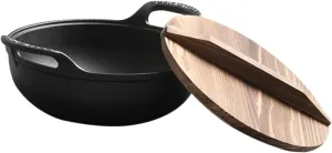 VICASKY Cast with Smooth Surface Non Stick Cooking Skillet for Outdoor Camping and Picnics Durable and Easy to Clean Safe and Convenient for Long Term Use