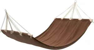 vidaXL Brown Compact Hammock with Ropes Breathable Cotton and Polyester Material Adjustable Foldable Design for Outdoor Relaxation Camping Holds Two Adults Easy Setup Folding Hammocks Swing Chair Bed