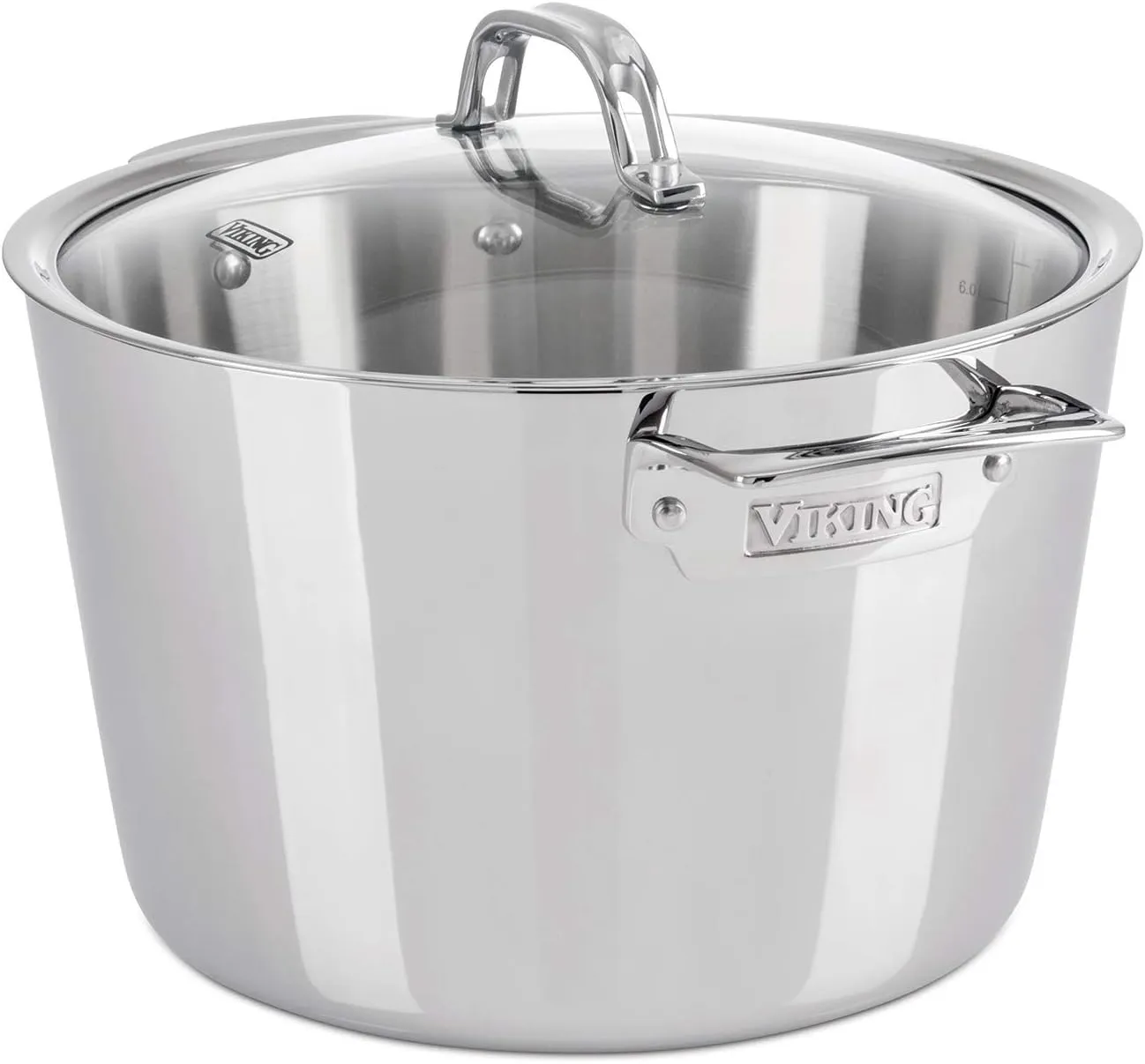 Viking 3-Ply Pots and Pans Set, 7 Piece Stainless Steel Kitchen Cookware, Silver