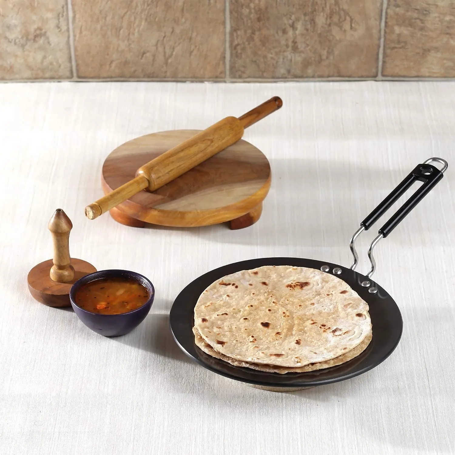 Vinod Cookware Hard Anodized Cooking Griddle (Tawa) - Anodized Aluminum Griddle Pan - Non Stick Pan with Anti Scratch Surface - (Black) - (11 IN / 28 CM)