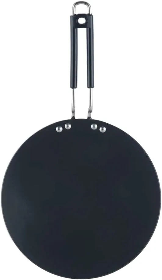 Vinod Cookware Hard Anodized Cooking Griddle (Tawa) - Anodized Aluminum Griddle Pan - Non Stick Pan with Anti Scratch Surface - (Black) - (11 IN / 28 CM)