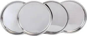 Vinod Stainless Steel Dinner Plate Set | 10 Inches In Diameter | Ideal For Indian Household | Dishwasher Safe | Corrosion-Resistant | Eco-Friendly Tableware | Durable | Corrosion-Resistant | Set of 4
