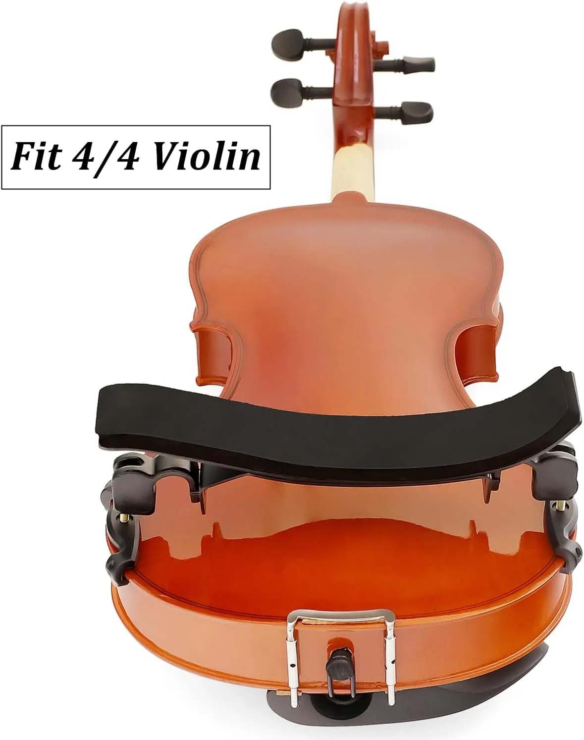 Violin Shoulder Rest for 4/4 Size, Premium Aluminum Alloy Violin Shoulder Rest with Thicken Comfortable Foam Pad & Height Adjustable Feet
