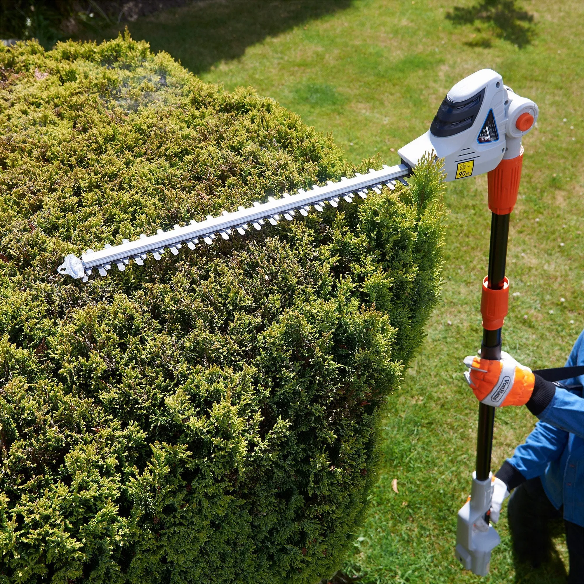 VonHaus 40V Max Cordless 20" Pole Hedge Trimmer with 83.8" to 107.5" Telescopic Extension - Includes 2.0Ah Battery and Charger