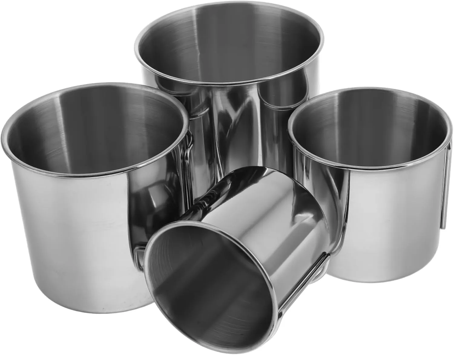 Wakauto Travel Folding Cup Set 4 Stainless Steel Cups for Camping Hiking and Outdoor Activities Easy to Clean