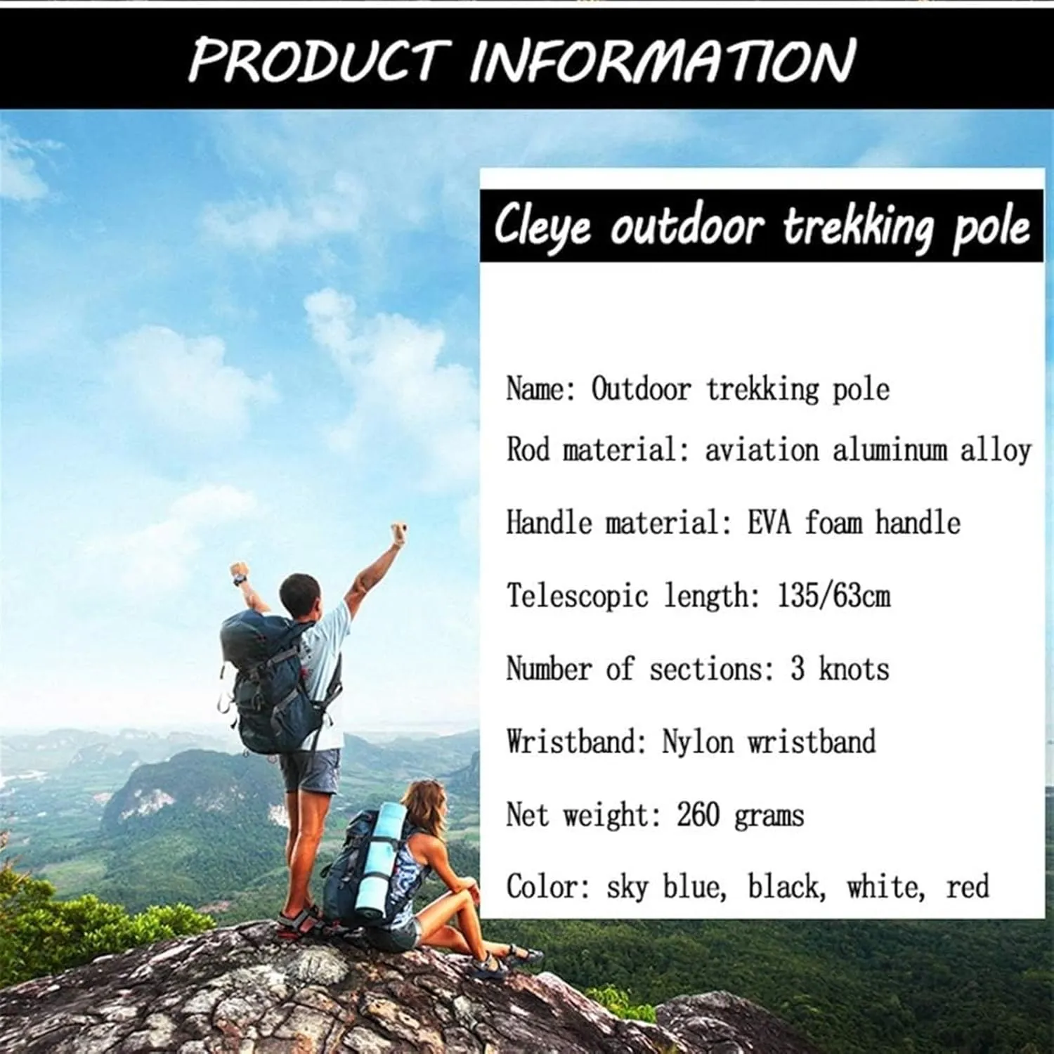 Walking Stick Hiking Poles Walking Trekking Poles Telescopic Ultralight for Hiking Camping Mountaining Backpacking Hiking Gear Trekking Poles