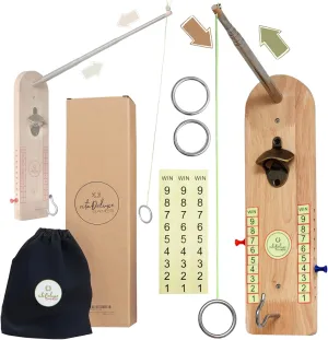 Wall Mount Ring Swing Game - Hook and Ring Game - Play Outdoors or Indoors with Telescopic Pole