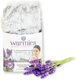 warmies Microwavable Neck & Shoulder Wrap - Heating & Cooling Plush Pad for Calming Relaxation - Weighted & Heated Neck Warmer with Scented Lavender - Microwave Heat Pad for Aches & Pain - Gray