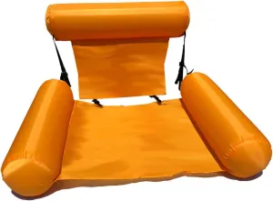 Water Chair Inflatable Swimming Pool Float Lounge, Comfortable Inflatable Swimming Pools Lounger Bed for Summer Portable Water Hammock