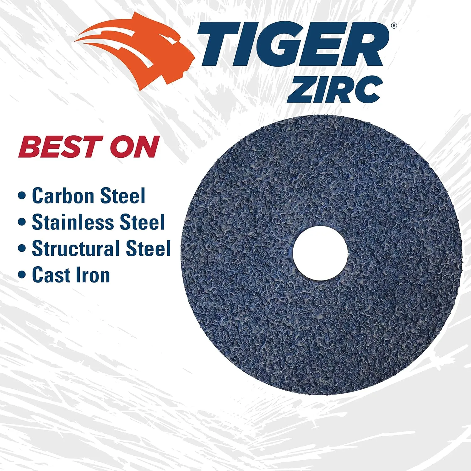 Weiler 59731 Tiger Zirconia Alumina Resin Fiber Sanding & Grinding Disc, 4-1/2" Diameter, 24 Grit, 7/8" Arbor Hole (Pack of 25)