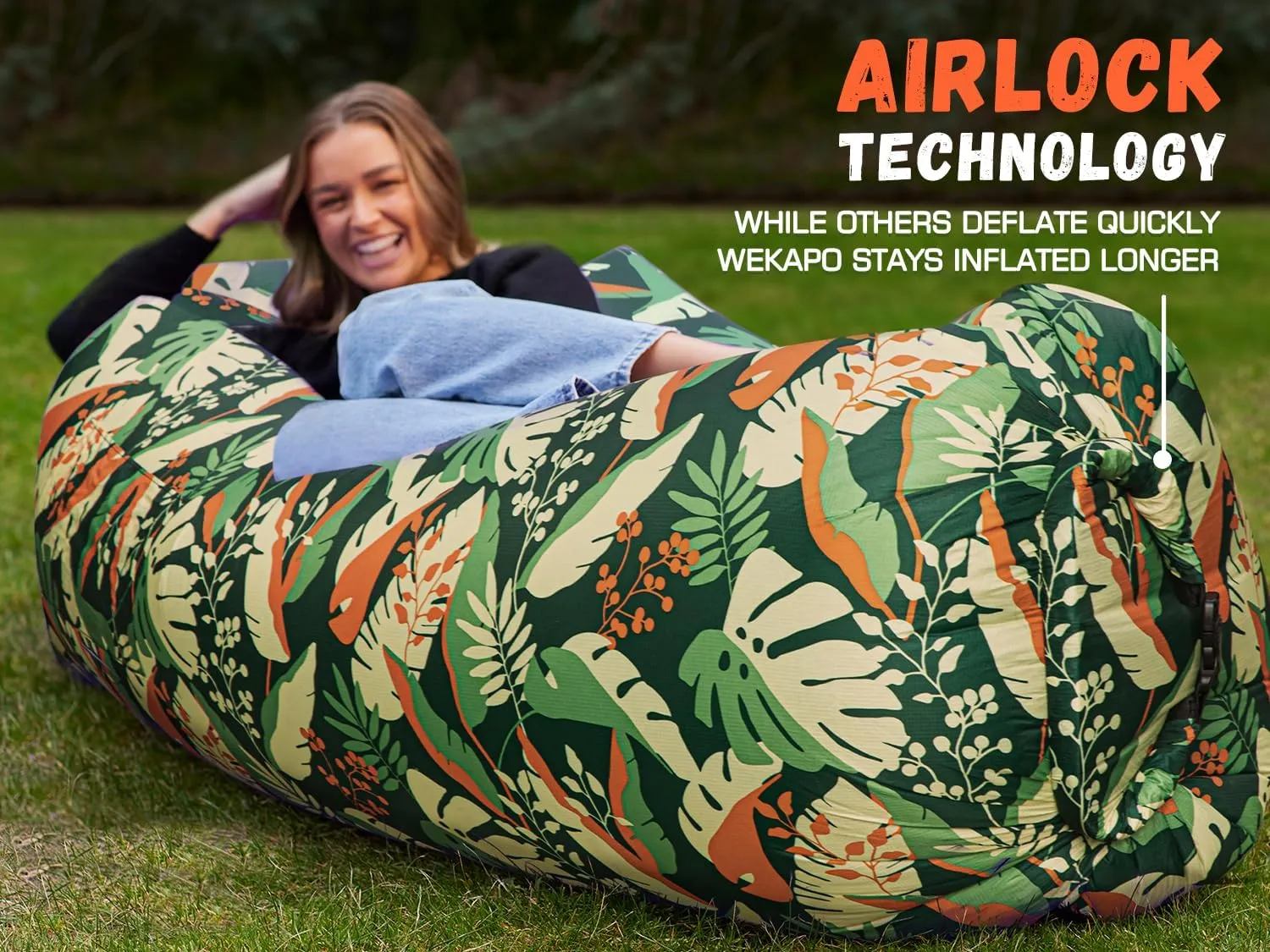 WEKAPO Inflatable Lounger Air Sofa Hammock-Portable,Water Proof& Anti-Air Leaking Design-Ideal Couch for Backyard Beach Traveling Camping Picnics & Music Festivals