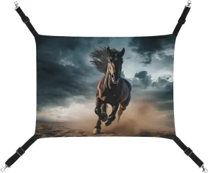 Wild Stallion in Dust Horse Hanging Cat Bed Soft Breathable Pet Hammock for Cage Pet Sleeper for Kitten Ferret Puppy Rabbit