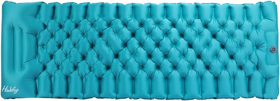 WOLFSTORM Camping Inflatable Sleeping Pad, Ultra-Light Built-in Foot Pump Inflatable Camping Pad, Compact Camping Comfortable Sleeping Pad for Camping Backpacking Hiking Tent Travel (Blue)