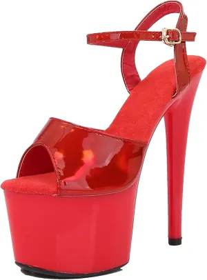 Women's 17cm/7" Platform Sandals - Pole Dancing Fetish Stripper Laser Shoes