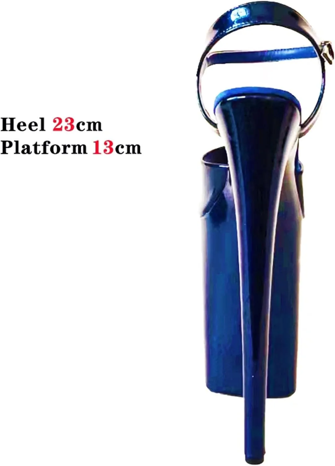 Women's 23cm PVC Sandals - Transparent Pole Dance Shoes with Suede Platform