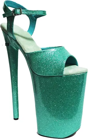 Women's 23cm PVC Sandals - Transparent Pole Dance Shoes with Suede Platform