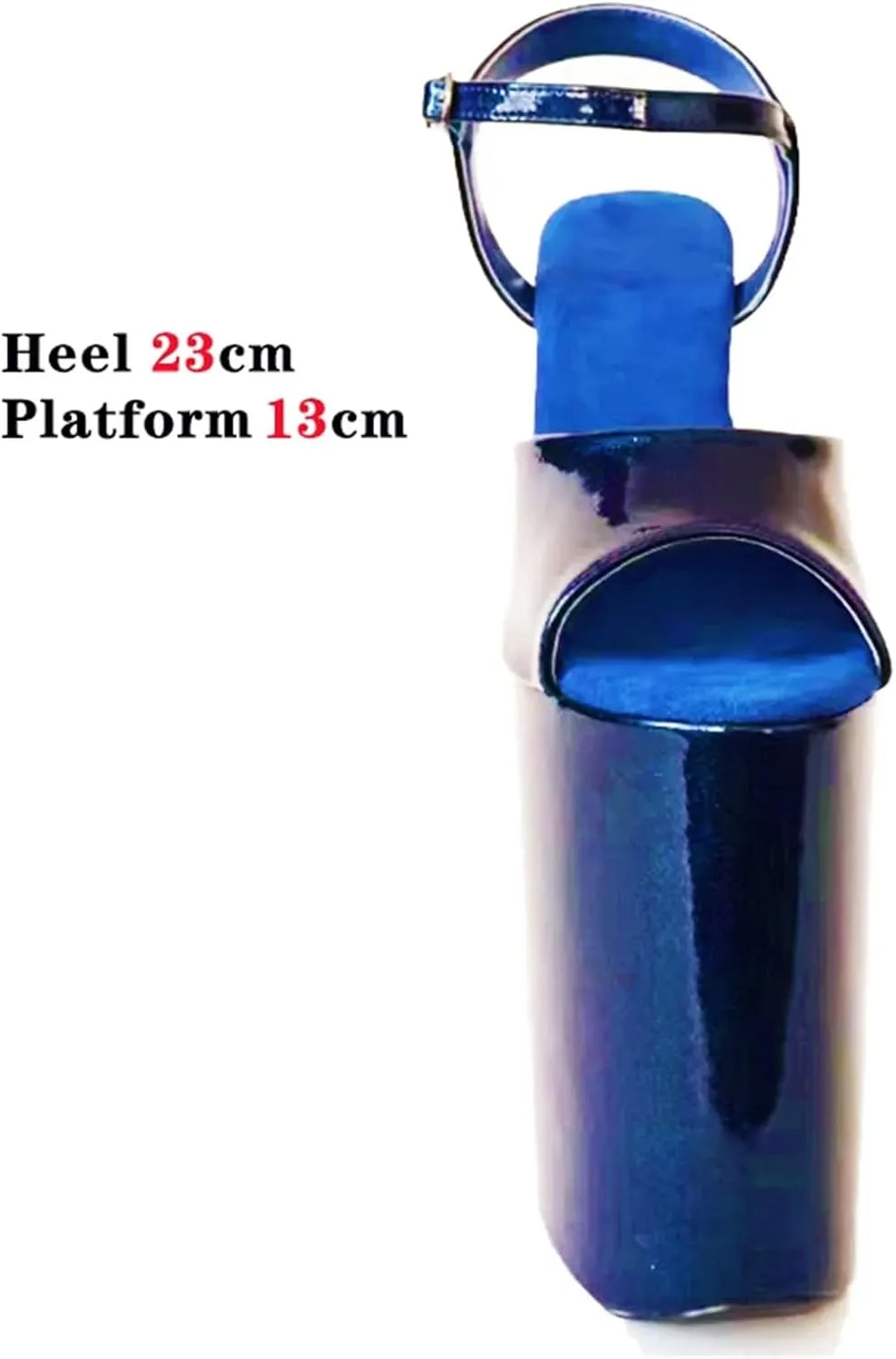 Women's 23cm PVC Sandals - Transparent Pole Dance Shoes with Suede Platform