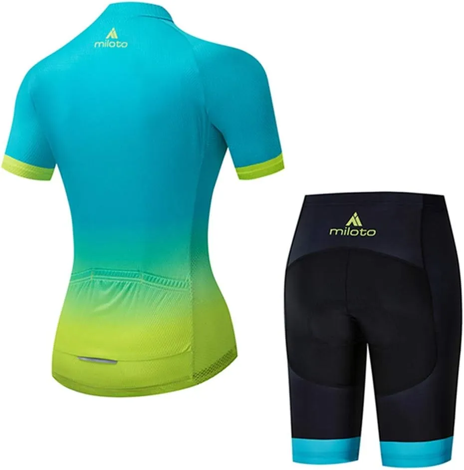Women's Short Sleeve Cycling Jersey Jacket Cycling Shirt Quick Dry Breathable Mountain Clothing Set Bike Top