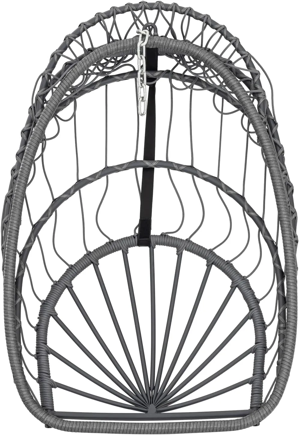 Yechen Indoor Outdoor Egg Hanging Chair with Stand, Patio Wicker Swing Egg Chair Indoor Swinging Chair Outdoor Hammock Egg Chair 350lbs Capacity for Patio Bedroom Balcony, Charcoal Grey (EG-001)