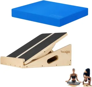 Yes4All 2-in-1 Professional Wooden Balance Boards & Slant Board   Engineering Wood Slant board & Balance board (2in1)
