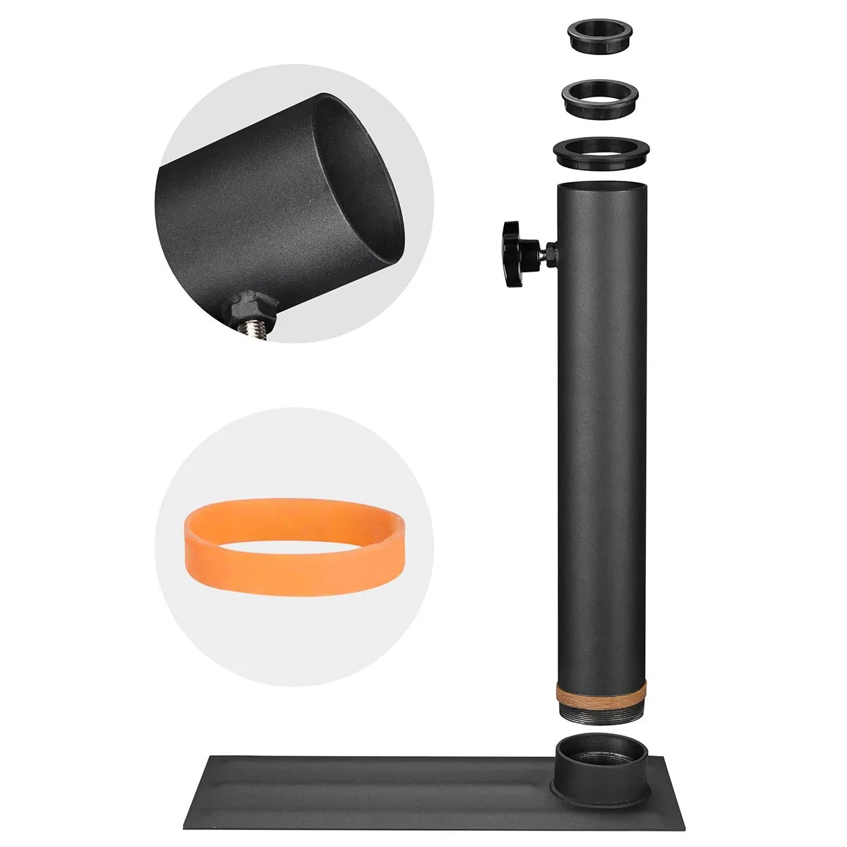 Yescom 25ft. Telescopic Flagpole with Tire Mount