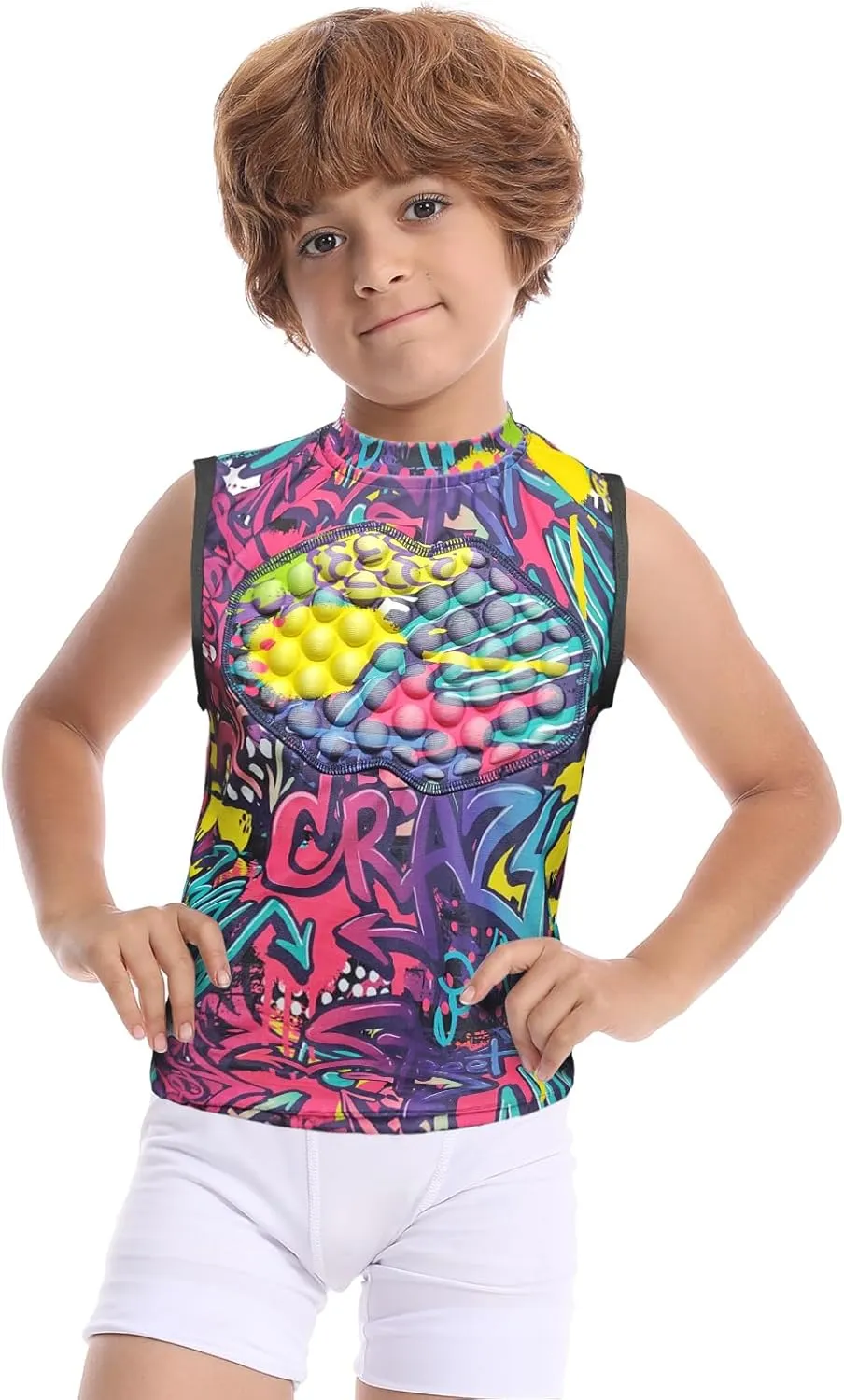 Youth Kids Baseball Chest Protector Shirt, Softball Heart Guard Sternum Protection Undershirt for Football, Lacrosse
