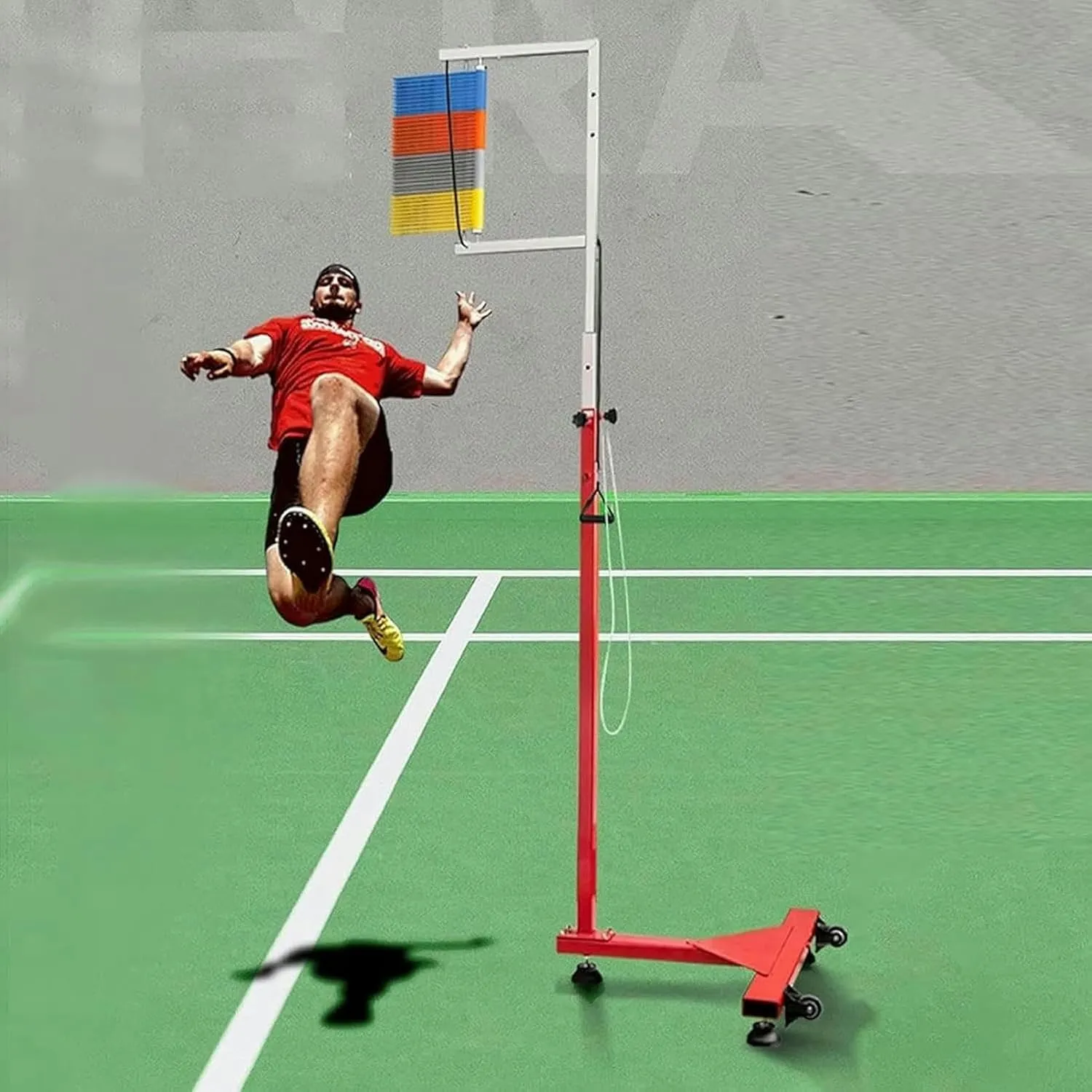 Youth Vertical Jump Trainer for Improves Leg Strength, Professional Stadium Vertical Jump Trainer, Floor Standing High Jump Training Equipment Vertical Test Jump Measurement Tester