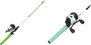 Zebco Roam Spincast Reel and Fishing Rod Combo, 6-Foot 2-Piece Fiberglass Fishing Pole with ComfortGrip Handle